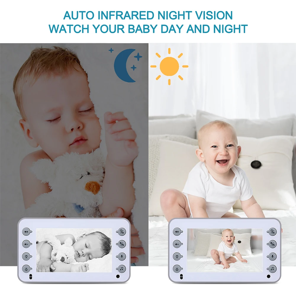 

CYSINCOS 4.3 Inch Baby Monitor Baby Care Device Two-Way Talk Multi-Camera Wireless Baby Video Monitors Baby Camera