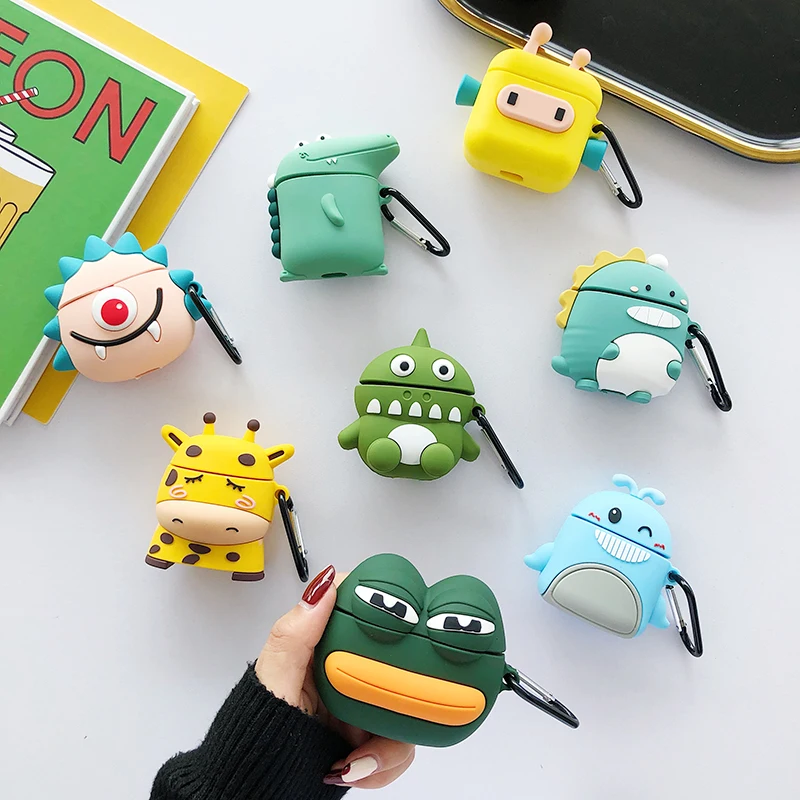 

For AirPods Apple Case 3D Cartoon Anime Headphone Cases For Airpods 2 Silicone Case Cute Accessories Protector Covers Keychain
