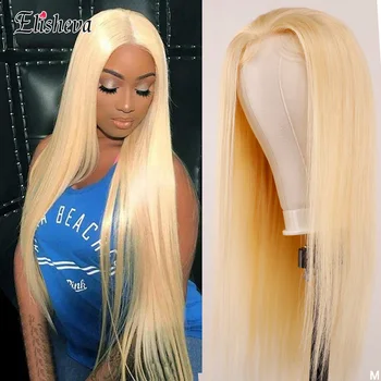 

613 Closure Wig Honey Blonde Color Wigs Human Hair Malaysian Straight Lace Closure Human Hair Wigs Blonde Transparent Lace Wigs