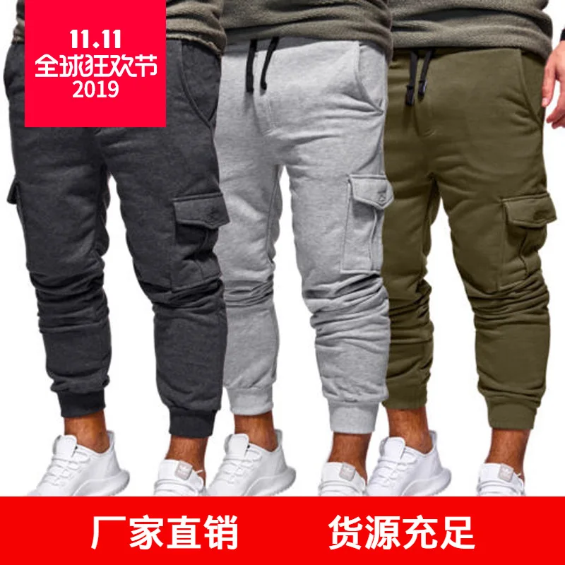 

2019 Autumn & Winter New Style Youth Men Casual Draping Cutting/three-dimensional Cutting Stickers Pocket Men's Casual Athletic