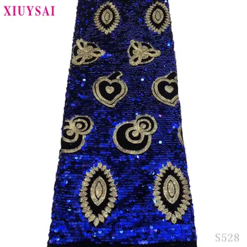 

2020 high quality african tulle lace fabric Wholesale sequins French net lace fabric for Nigeria wedding S528