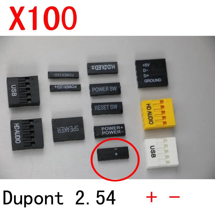 100pcs 2Pin 2.54 dupont connector lettering +- TJC8 2.54mm pitch replace Molex | Обустройство дома