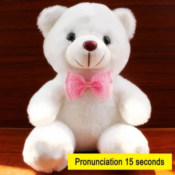 

22CM 12Seconds Sound Recording Colorful Luminous Glowing Plush Baby Toy LED Lighting Stuffed Bear MDJ998