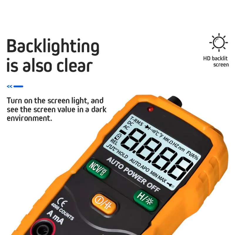 Xl830l digital multímetro handheld lcd backlight ac