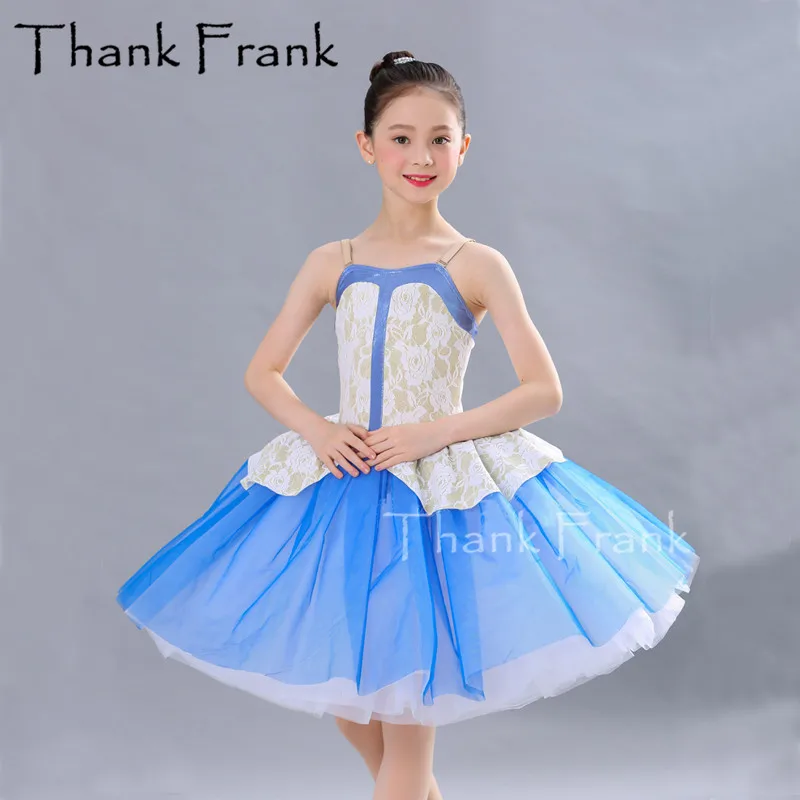 

New Blue Ballet Tutu Dress Women 6 Layers Romantic Ballerina Costume Girls Camisole Dance Dresses Kids Adult Rave Clothes C519