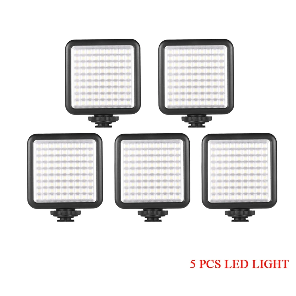 5 PCS Andoer W81 мини Камера светодиодный светильник 1/3/5/6 шт. 6,5 W 6000K лампа для видеосъемки+ Горячий башмак Переходник для Zhiyun стабилизатор для цифровой зеркальной камеры Canon Nikon - Цвет: 5 PCS