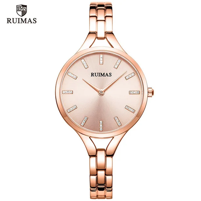 RS562 Rose RUIMAS дамы раскошный ремешок для часов Топ бренд женские кварцевые часы на запястье женские часы Стильный цветной циферблат Relogios Feminino 562 - Color: RS562 Rose