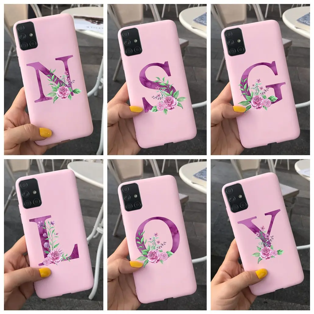 Чехол для Samsung Galaxy A11 A31 A41 A51 A71 A10 A10S A20 A30 A30S A50 A50S задняя крышка с буквами алфавита