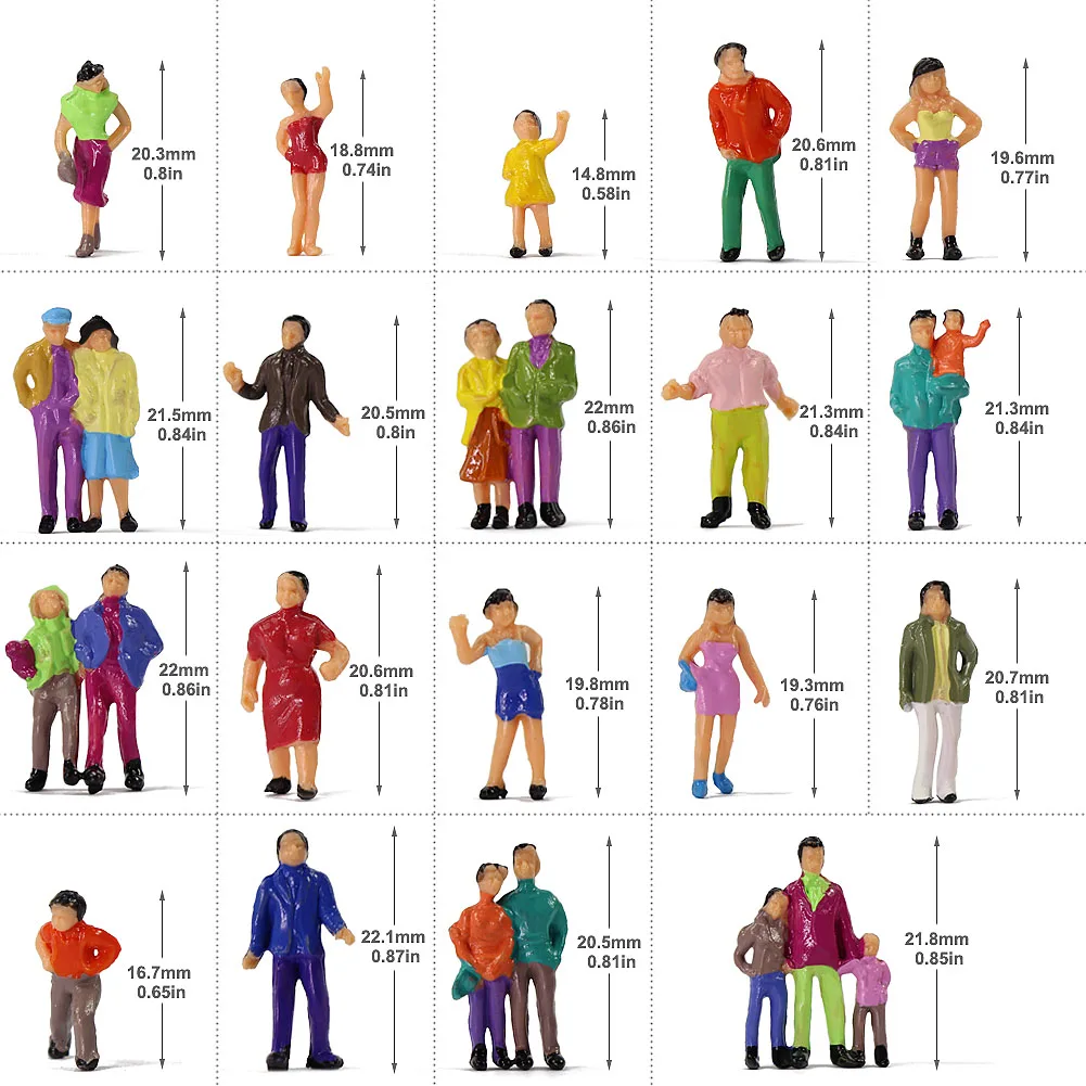 Details about   100pcs Model People Railway Sitting Figures Painted Passengers Scale 1:100