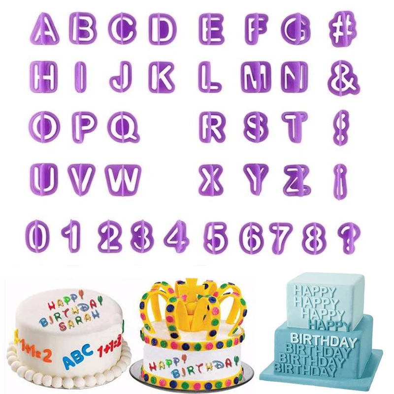 

40Pcs/1Set Cake Baking Letter Cookie Fondant Alphabet Number Mould DIY Mold Tool