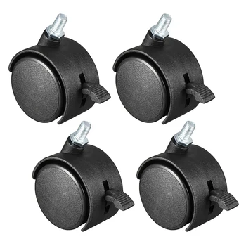 

uxcell 4 Pcs 2 Inch Swivel Caster Wheels Nylon 360 Degree Threaded Stem Caster Wheel with Brake, M10 x 15mm, 39lb Capacity