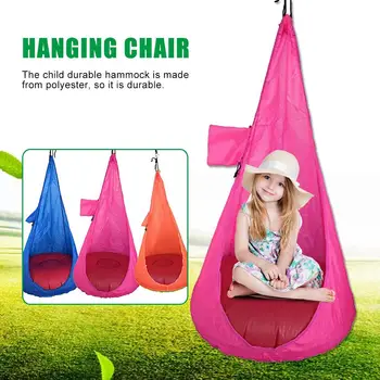 

Children Hammock Indoor Outdoor Hanging Chair Garden Furniture Pod Swings Chair Child Cocoon Swing Seat Inflatable Cushion