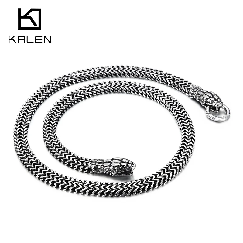 

KALEN Weave Snake Chain Gold Color Necklace For Men Women Exaggerated Personality Animals Stainless Steel Party Jewelry Gifts