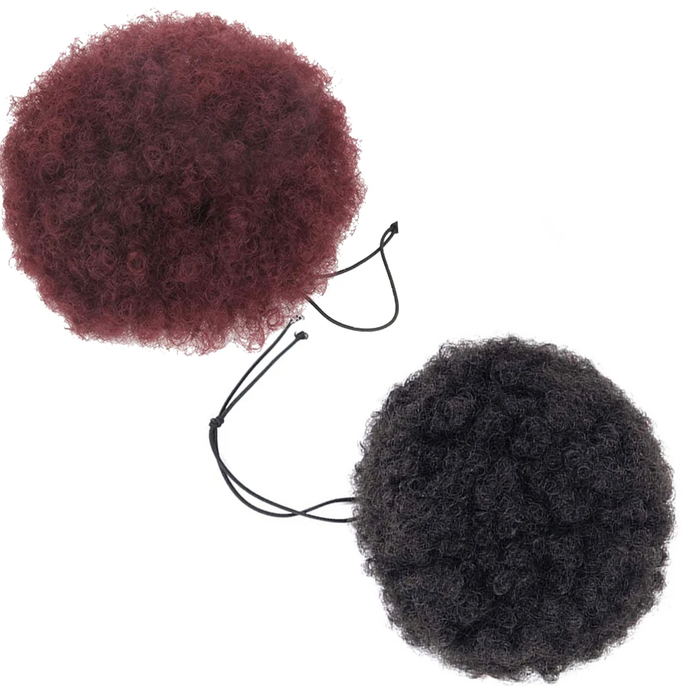 

AOSI Synthetic Puff Afro Short Kinky Curly Chignon Hair Bun Drawstring Ponytail Wrap Hairpiece Fake Updo Clip Hair Extensions