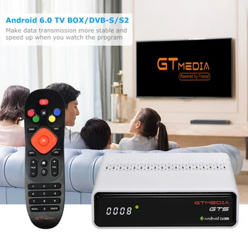 

GTS TV BOX Android 6.0 DVB-S/S2 Set-top Box 2.4G WIFI BT4.0 Amlogic S905D 4K Playback TV Receiver Support 3D Multimedia Player