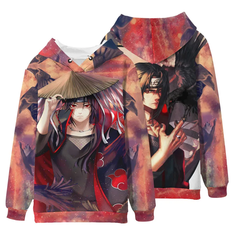 Anime Hoodie NARUTO Uzumaki Uchiha Sasuke Hatake Winter Hooded Sweatshirt Full Color Pullover Couple Women Men Sportswear Coat
