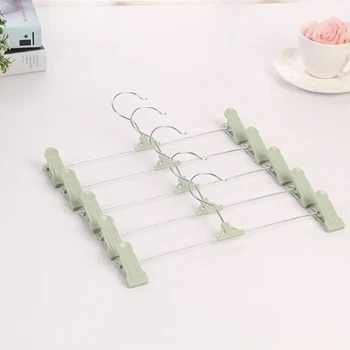 

Trouser Hangers, 10 Pack Skirt Hangers with Adjustment Plastic Grip Pant Hangers