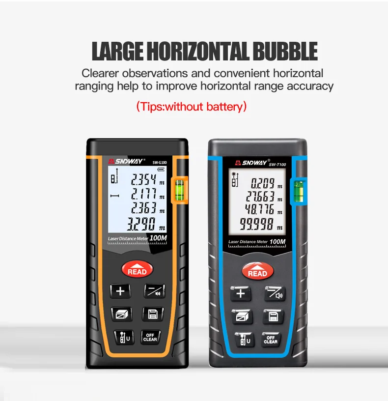 SNDWAY Laser Distance Meter 40m 60m 80m 100m rangefinder SW-T40/60/80/100 High-precision infrared measuring instrument handheld SNDWAY Laser Distance Meter 40m 60m 80m 100m rangefinder SW-T40/60/80/100 High-precision infrared measuring instrument handheld