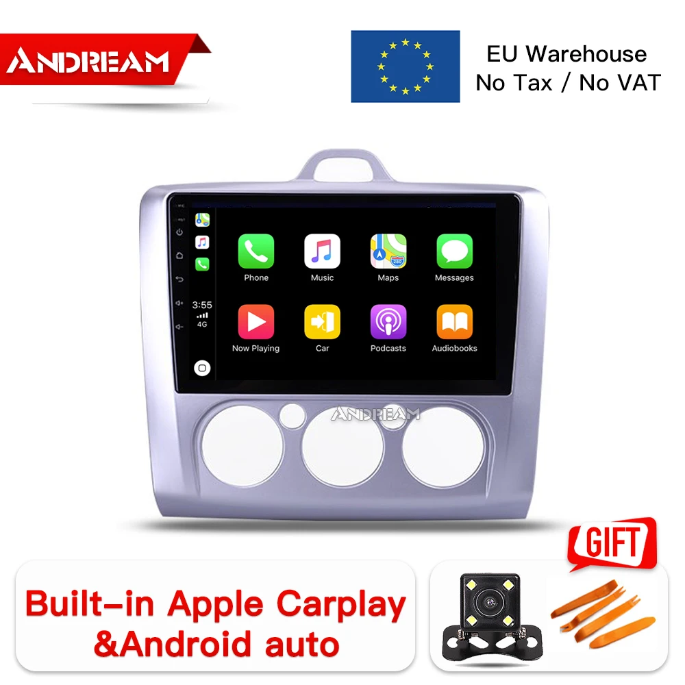 

2 din car multimedia player for ford focus Android Navigation 2 3 2004-2007 9 inch Octa-core Android 8.1 Head unit Carplay