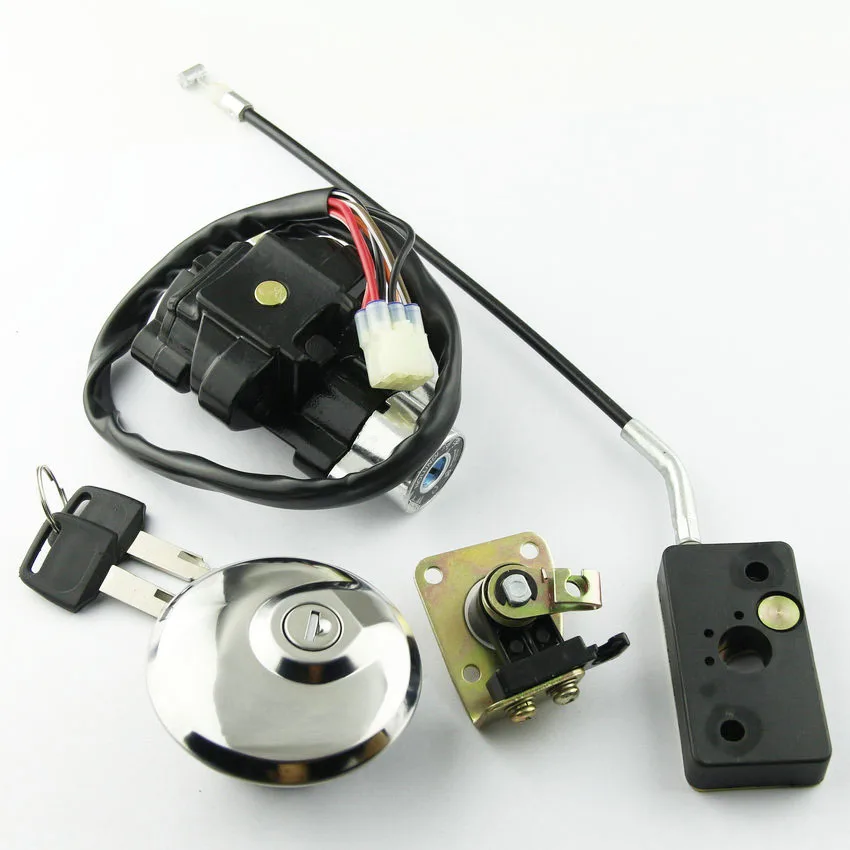 

Motorcycle Ignition Switch Fuel Gas Tank Cap Cover Seat Lock Key Set Kit For Suzuki GZ125 GZ250 Motor Accessories