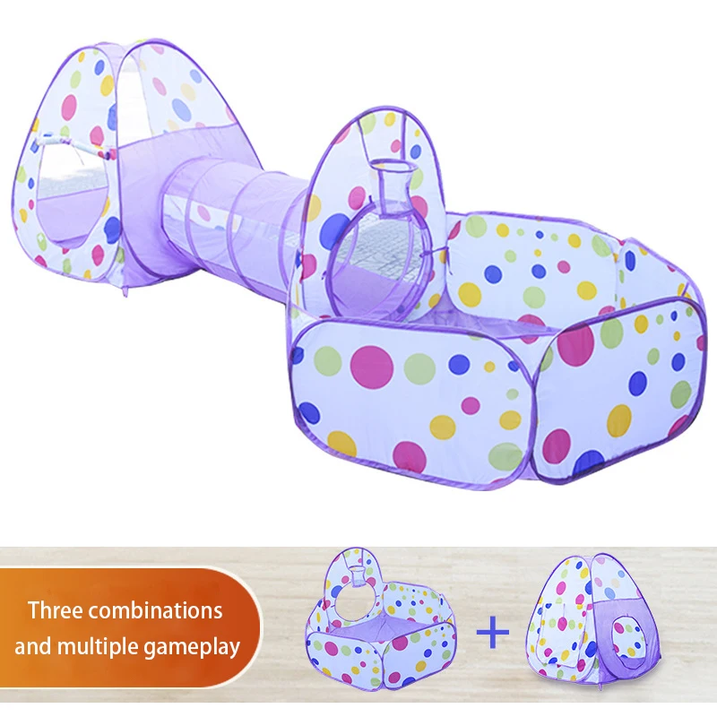 IMBABY Children's Tent 3 In 1 Toy Tent&Baby Balls Pool&Crawling Tunnel Foldable Tipi Tent Baby Playpen Outdoor Toys for Children 3