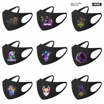 

Fortniteed Washable elastic Earloop Face Breath Mask Reusable Anti Dust Cotton Mouth Mask Fashion Black Mask For 12-38Years Old