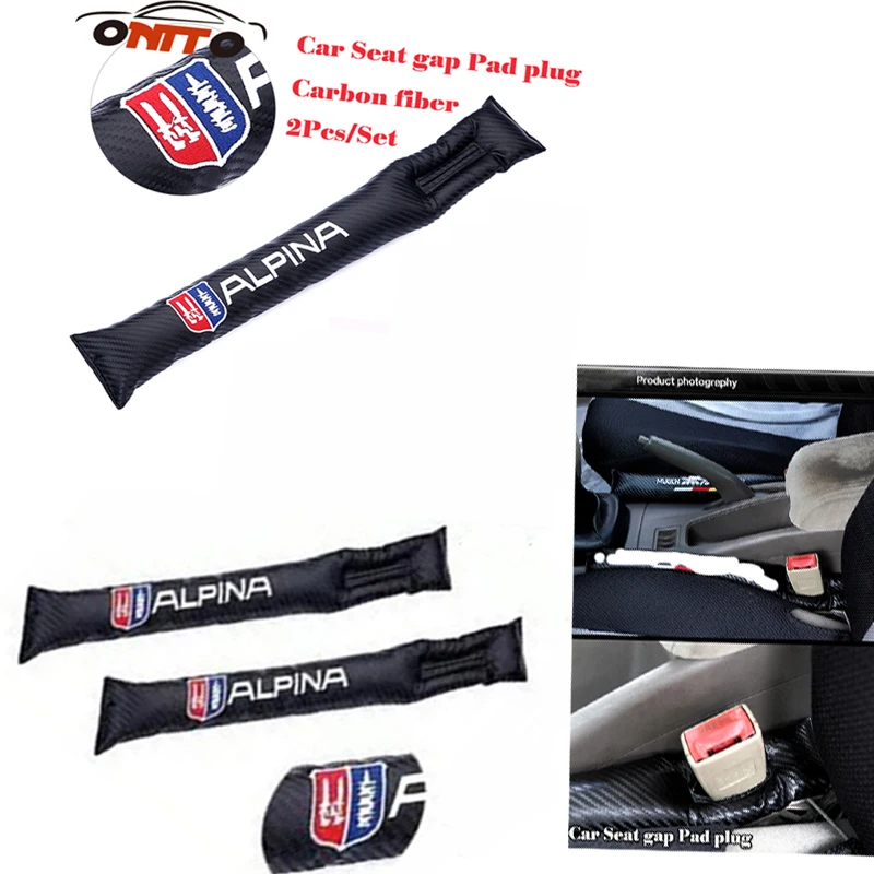 

2pcs/lot Car Spacer Filler Padding Plug Carbon Seat Gaps Plug Crevice Inserts Protective Padding For bmw alpina Car Styling