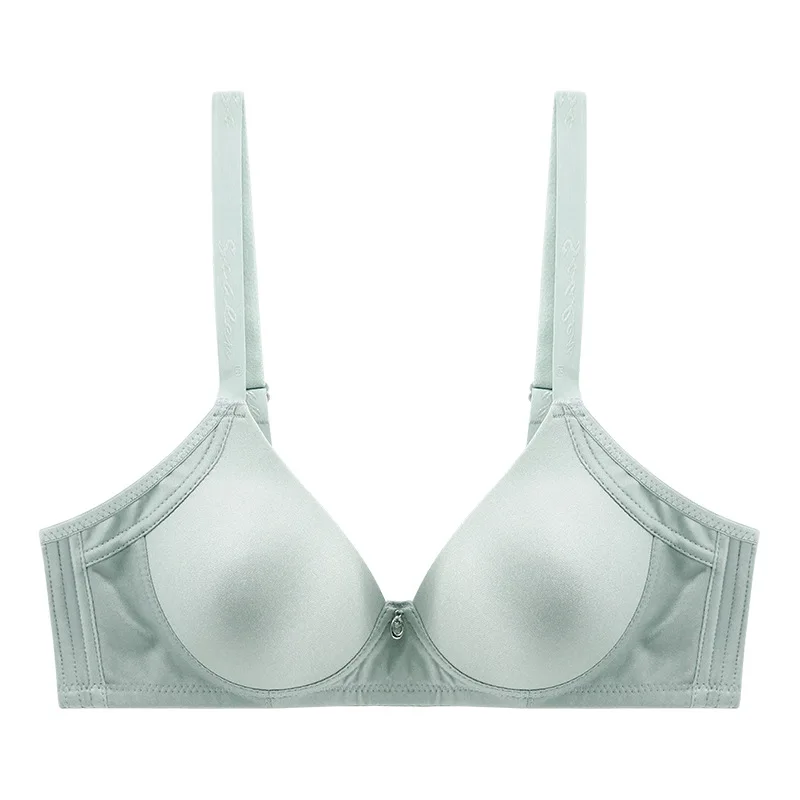 Solid Color Bras For Women Wire Free Push Up Seamless Soft Bra Three Breasted Sexy Lingerie Comfort Breathable Bralette B Cup