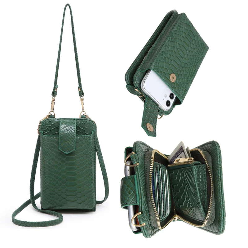 2021 neue Ins Heißer Telefon Umhängetasche Python Muster 2 Leder Strap Geldbeutel Kupplung Taschen Designer Telefon Tasche Mutifunction Brieftasche