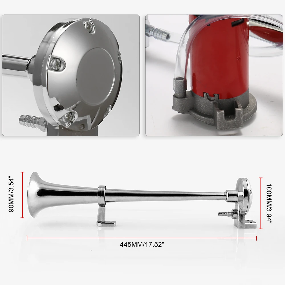 Универсальный 12V 125dB труба компрессор для клаксона комплект для поезда автомобиль грузовик фургон