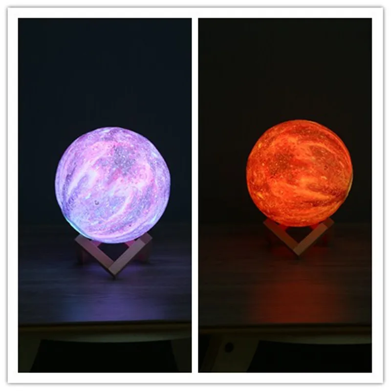 3D печать Лунная лампа ночник Зарядка 2 цвета Сенсорная лампа 16 цветов переменный пульт дистанционного управления светодиодный Романтический креативный подарок moon la