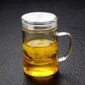 Стекло чашки Чай стаканчик с крышкой для кубиков льда прозрачный термостойкий утолщение фильтр Чай разделения Для мужчин и Для женщин воды кружка, Офисная кружка Кофе - Цвет: 500ML