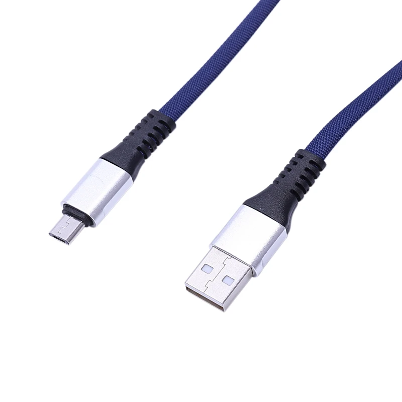 2 шт USB к Micro-USB короткий плоский кабель для зарядки с металлическим разъемом для устройств Android и зарядки банка питания(0,65 футов/0,2 м