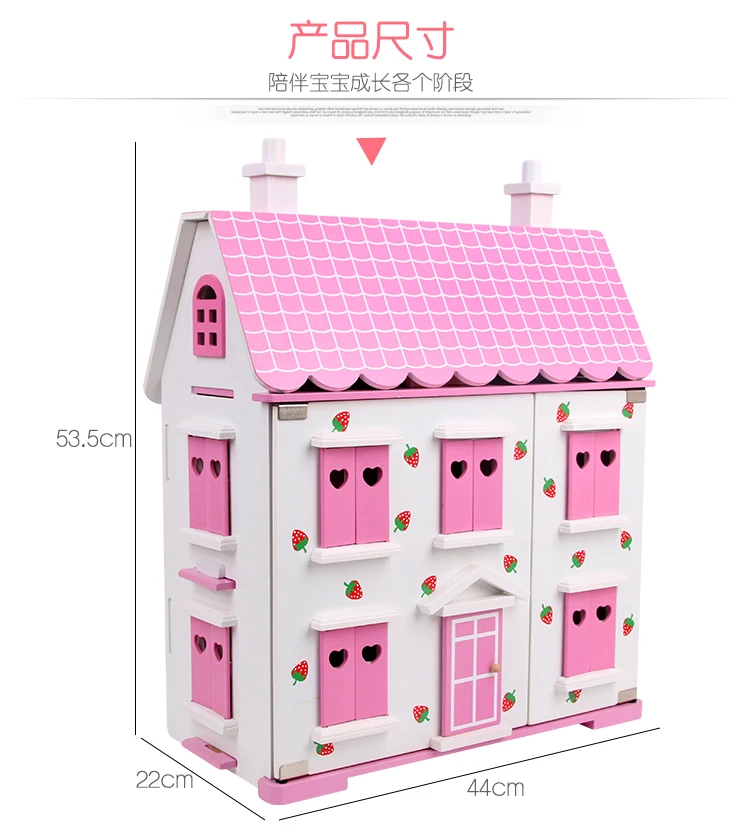 Factory Sales Children Play House Toys GIRL'S Mini Model House Small Villa Room Furniture Set Wooden Quality Baby