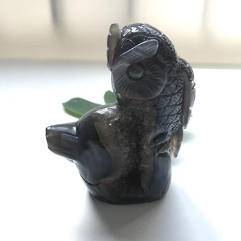 

High Quality Agate Night Owl Shape Stone Hand Crafted & Polished For Gift &Home Decor WT