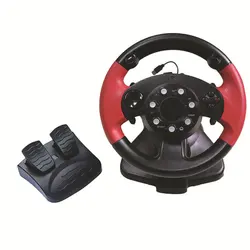 Gamepad Steering Wheel Vibration Computer Universal Gaming Control Steering Wheel Rotatable Gamepad Plug And Play For PS 3/PS 2 Gamepad Steering Wheel Vibration Computer Universal Gaming Control Steering Wheel Rotatable Gamepad Plug And Play For PS 3/PS 2