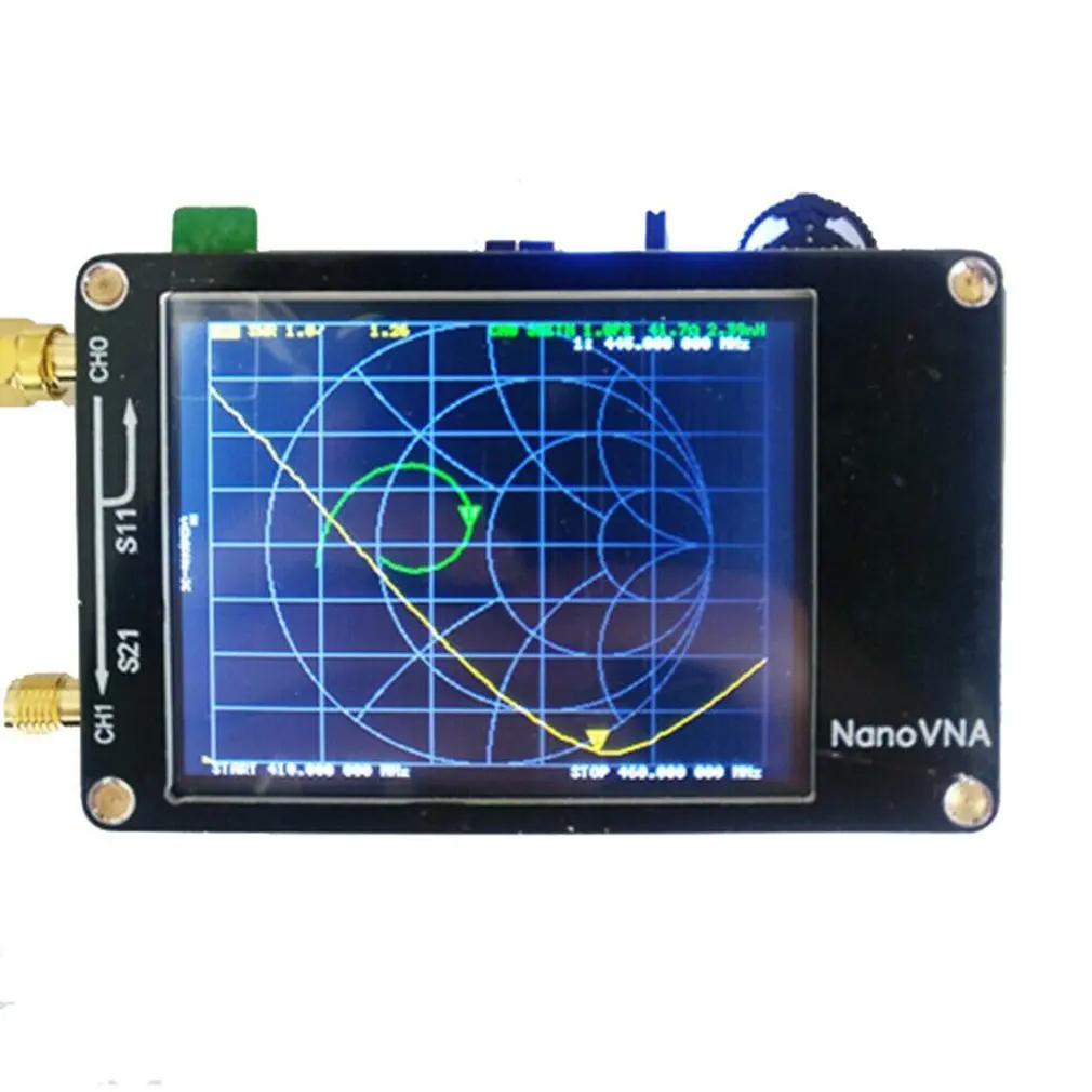 Маленький и портативный антенный анализатор Nanovna, Векторный сетевой анализатор, коротковолновый Mf Hf Vhf, программное обеспечение для управления ПК - Цвет: Black