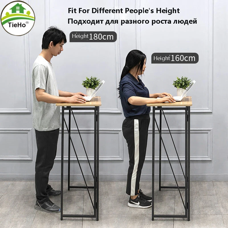 Simple Folding Table Standing Table Desk Standing Work Computer Desk Portable Home Writing for Notebook Furniture