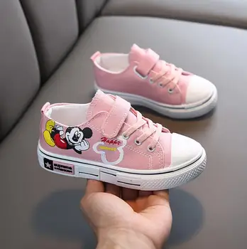 

Disney Children Canvas Shoes Hot Cartoon Mickey Mouse Boys Girls Casual Shoes Soft Bottom Anti-Slippery Kids Shoes Unisex