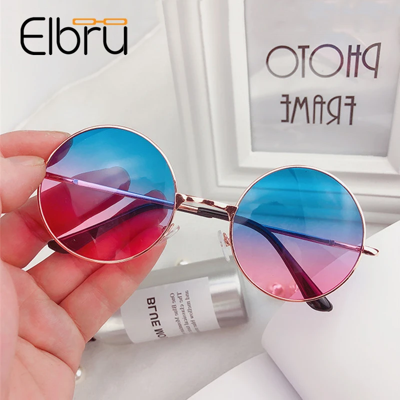 

Elbru Trendy Sunglasses Women 2019 Fashion Gradient Color Sun Glasses Vintage Round Eyewear Lady Female UV400 oculos Femininos