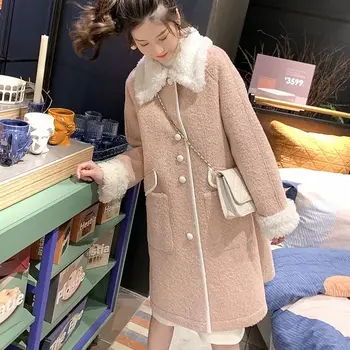 

2020 Women Lamb Wool Faux Fur Coat Autumn Winter Warm Fluffy Soft Thick Jacket New Fashion Overcoat Casual Outerwear Q37