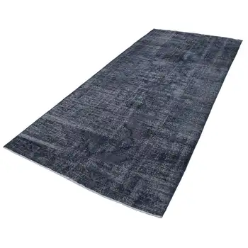 

147x338 Cm Grey Handmade English Over Dyed Runner Rug-5x11 Ft