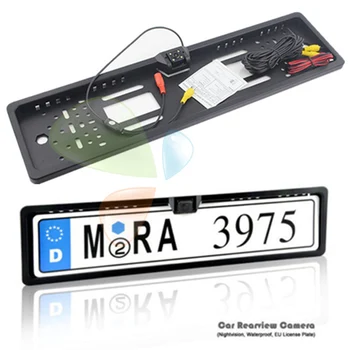 

Auto Parktronic EU Car License Plate Frame HD Night Vision Car Rear View Camera Reverse Rear Camera With 4 LED Light