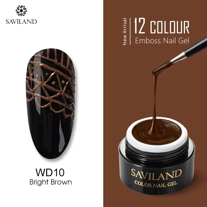 WD10 SAVILAND 3D Выбивает гель лак резьба живопись гель паста гель лак 2 в 1 гель лак украшения для ногтей дизайн свитер гель лак - Цвет: WD10