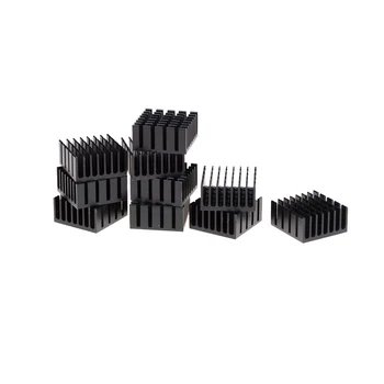 

New 20mm x 20mm x 10mm Heat Sink Heatsinks Cooling Aluminum Radiator Black 10pcs/lot