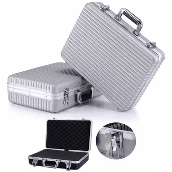

45x32x13cm Portable Plastic Aluminum Alloy ToolBox Suitcase Anti-fall Safety Instrument Case Storage Tool Box With Sponge Lining