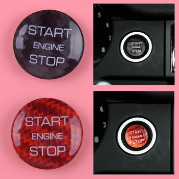 

CITALL Carbon Fiber Style Start Stop Engine Push Button Switch Cover Sticker Protector Decoration Fit for Land Rover Discovery