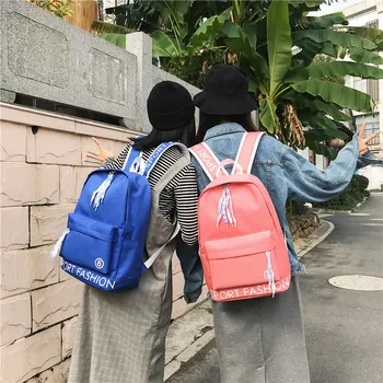 

Backpack Sequin Travel-Shoulder-Bag Women Color Panelled Zipper Student Satchel Hit