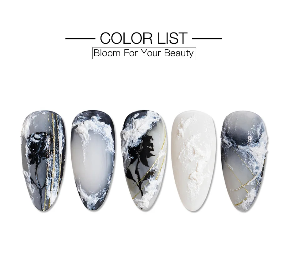 Description Picture 3 of itemROSALIND 5ML White Gypsum Gel Polish Create Unique Styles Easily All For Manicure DIY Nail Art Design 3D Gel No Need TOP