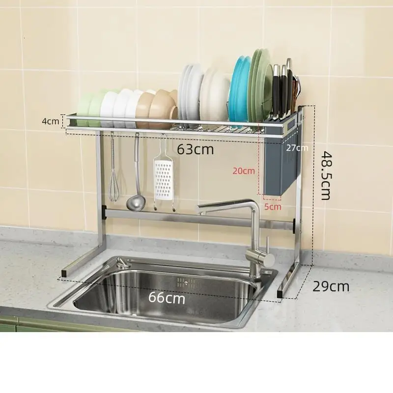 Etagere Afdruiprek Almacenamiento Органайзер из нержавеющей стали Органайзер Cozinha Cocina кухонный стеллаж для хранения - Цвет: Version S